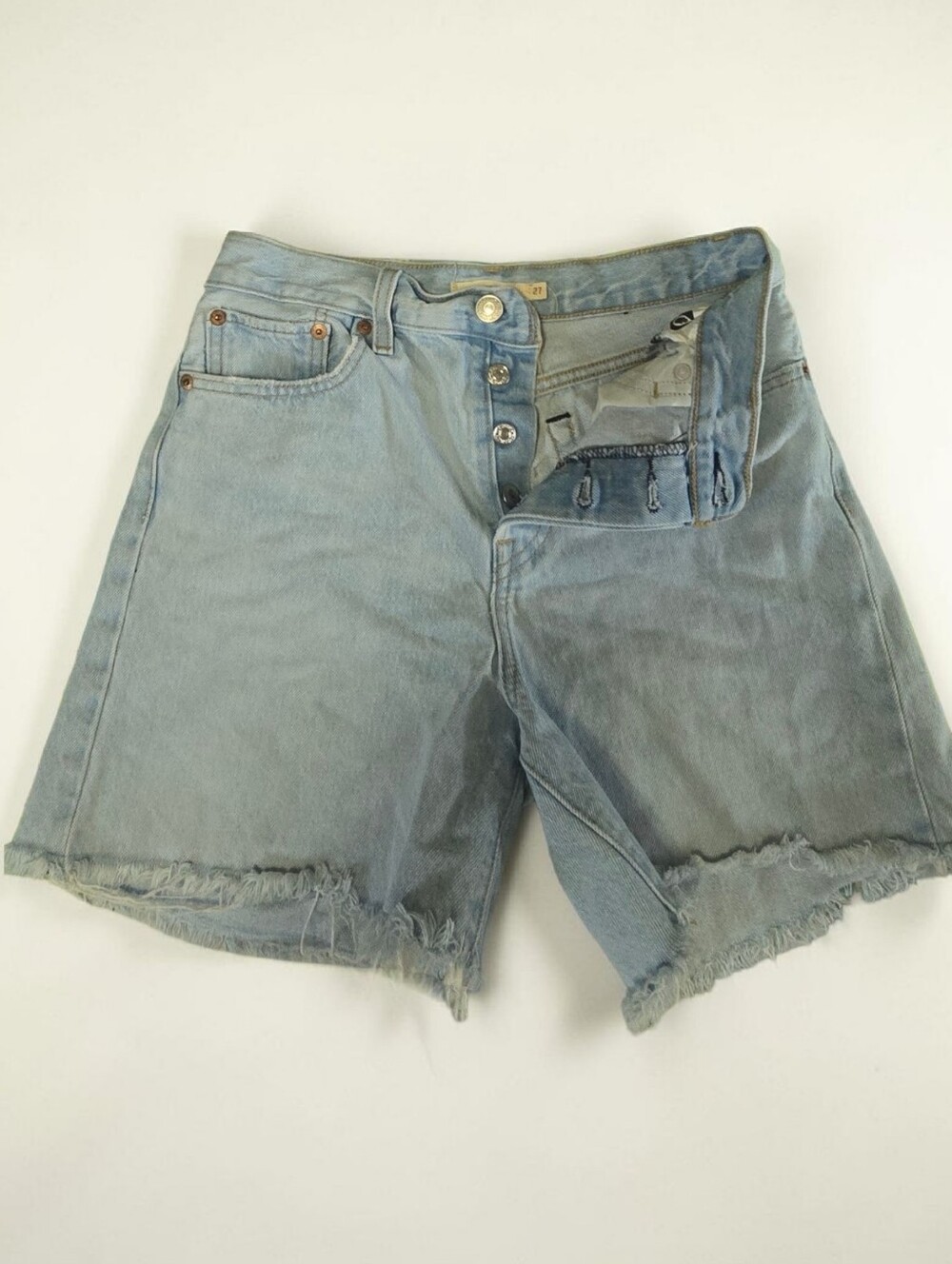 Levi’s 501 Wedgie High Waist Premium Shorts Light Wash 27 Button Fly 4"